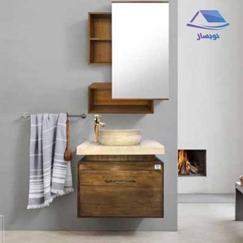 روشویی کابینتی صدف مدل اوشن طرح چوب